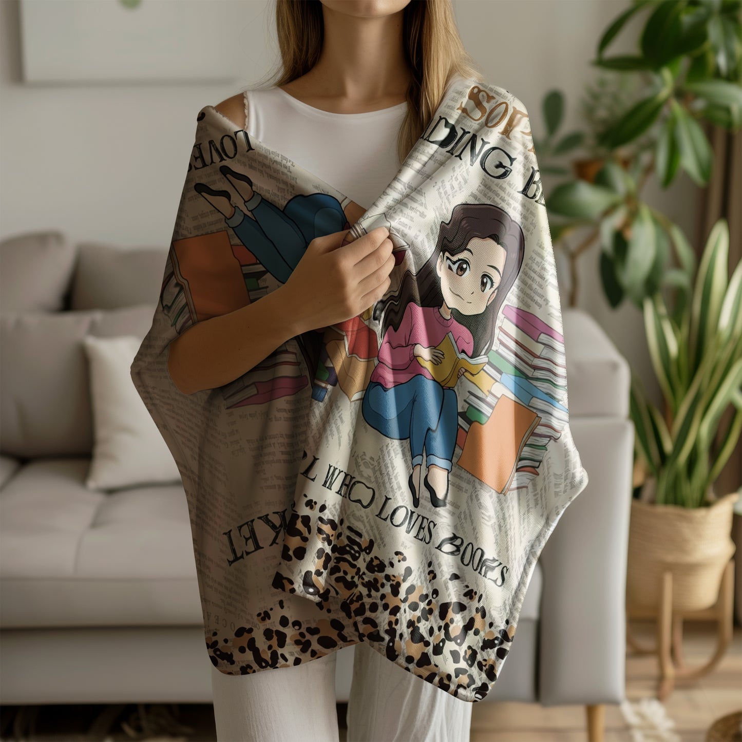 Personalized Reading Blanket Custom Book Lover Gift Photo Reading Girl Blanket Cozy Reader Throw Bookworm Gift