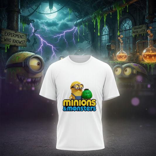 Minions & Monsters Cute Cartoon Shirt Funny Animated Character Tee