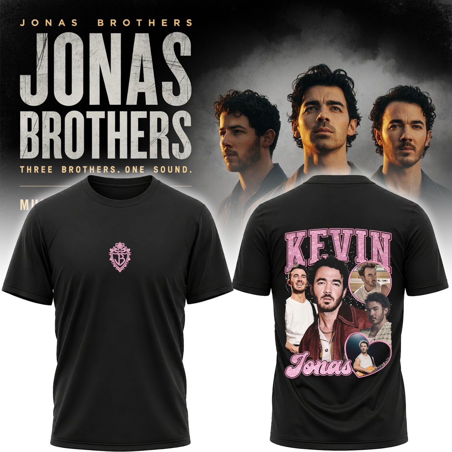 Kevin Jonas Vintage Collage Shirt - Jonas Brothers Member Graphic Tee