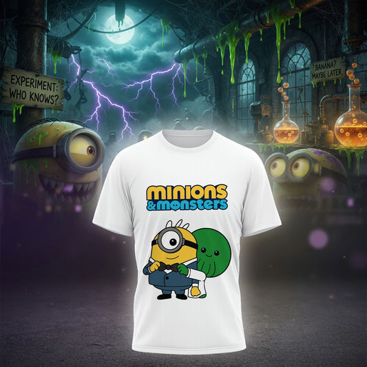 Cute Minion & Little Green Monster Best Friends T-Shirt