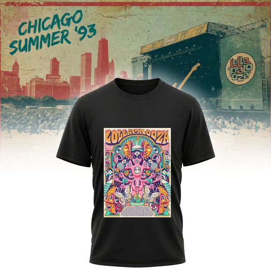 Lollapalooza 2026 Psychedelic Poster Art T-Shirt - Chicago Music Festival Tee