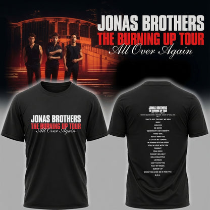 Jonas Brothers The Burning Up Tour Shirt - All Over Again Concert Graphic Tee
