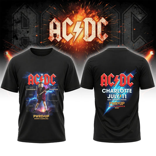 AC/DC PWR UP Charlotte 2026 Concert T-Shirt