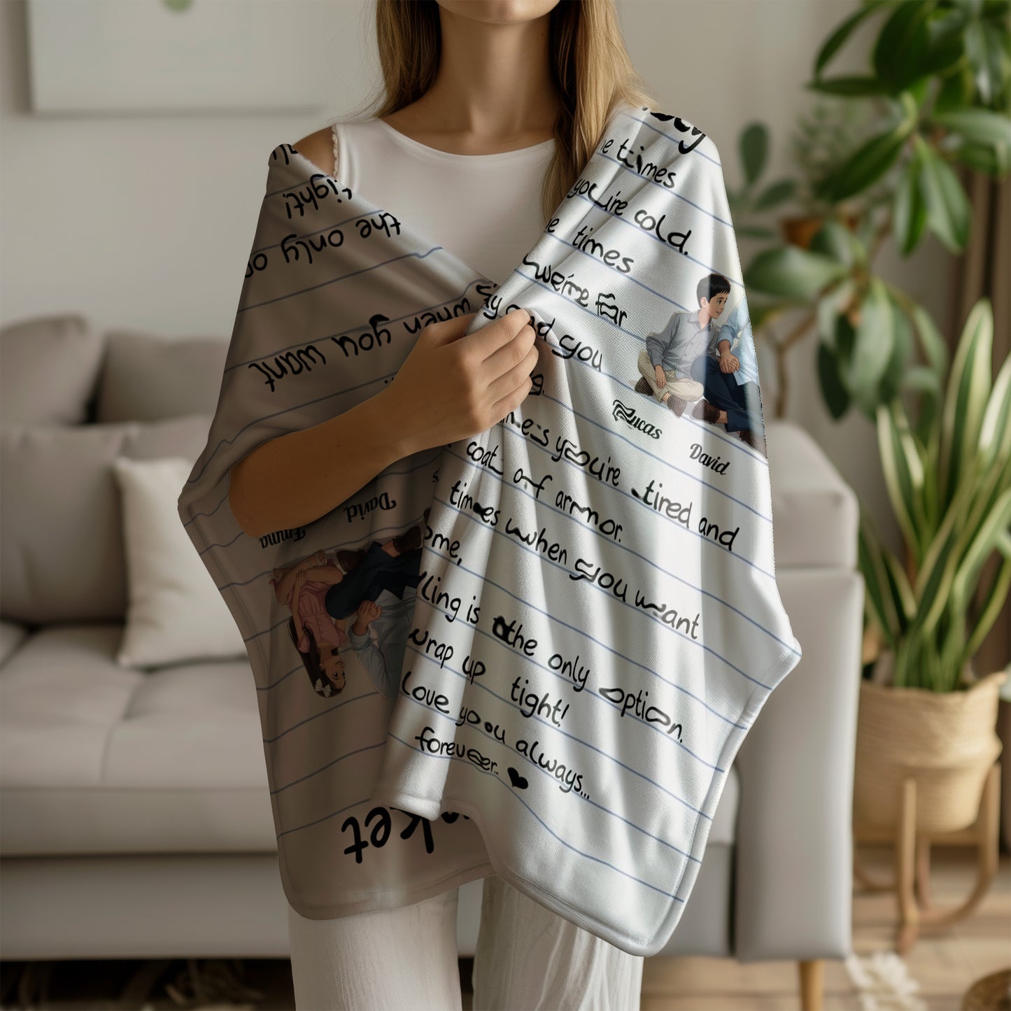 Personalized Daddy Blanket with Custom Photo & Names