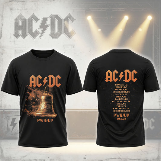 AC/DC Hells Bell PWR UP Europe Tour Black Concert Shirt