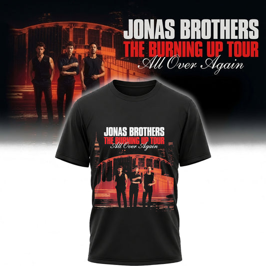 Jonas Brothers Burning Up Tour Shirt - All Over Again Concert Graphic Tee