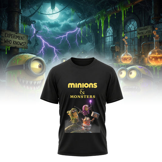 Minions & Monsters Adventure T-Shirt Funny Animated Movie Tee