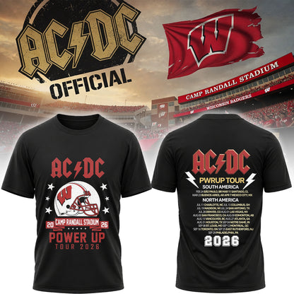 Wisconsin Badgers AC/DC Power Up Tour 2026 North America Concert Shirt
