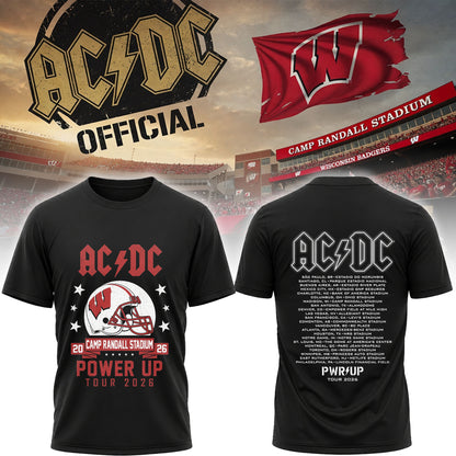 AC/DC Power Up Tour 2026 Wisconsin Badgers Camp Randall Stadium Concert T-Shirt