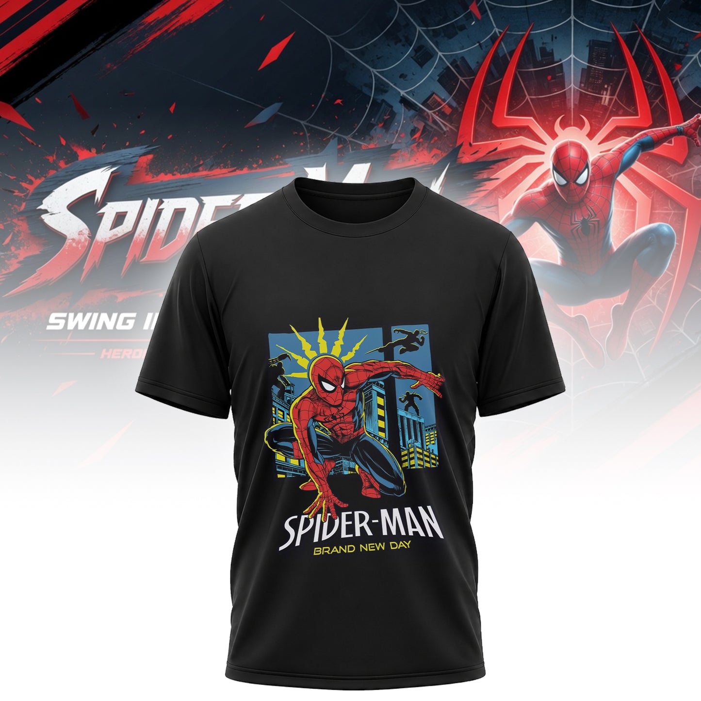 Spider-Man Brand New Day T-Shirt Marvel Superhero Graphic Tee