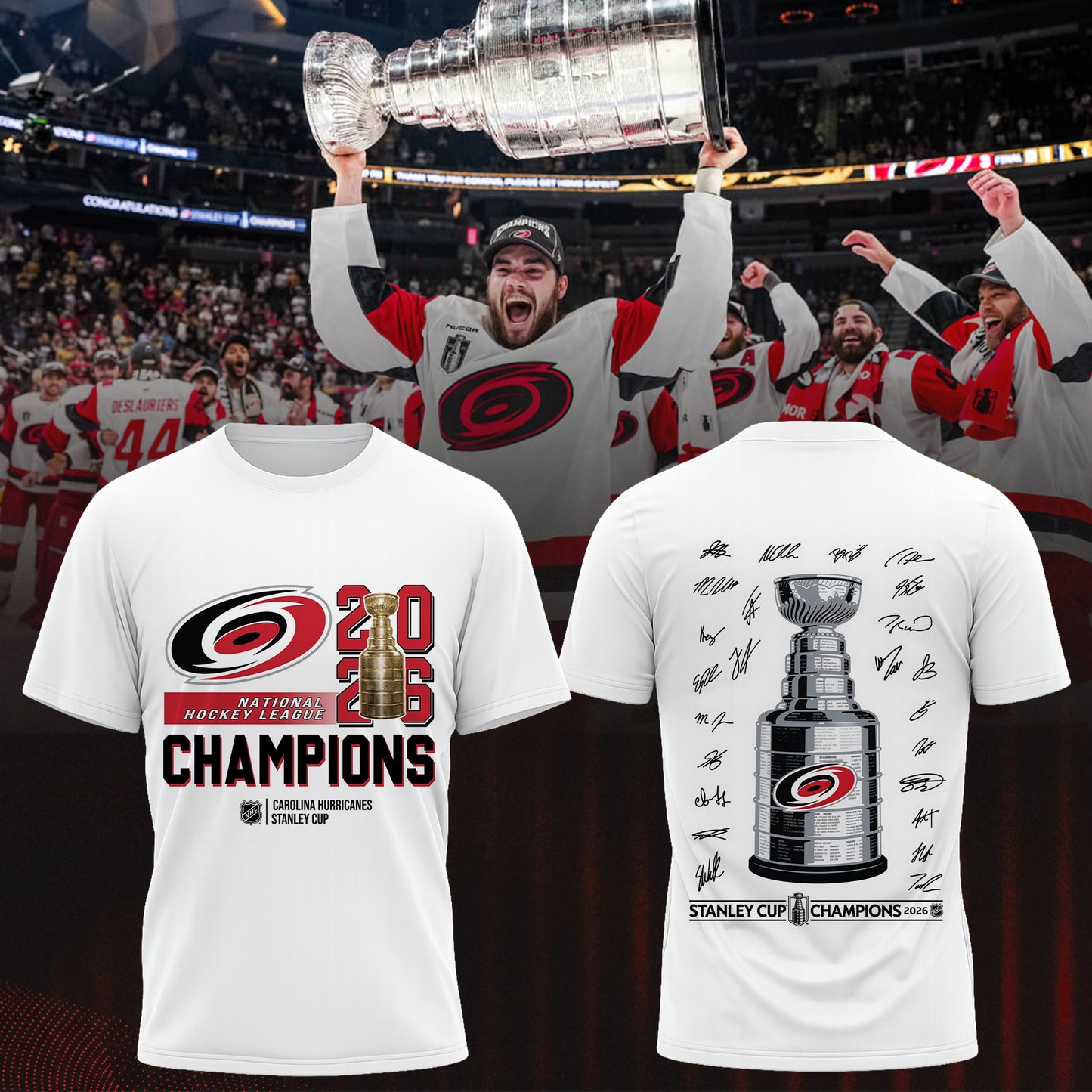 Carolina Hurricanes 2026 Hockey Champions Shirt - Carolina Hurricanes Championship Trophy Fan Tee