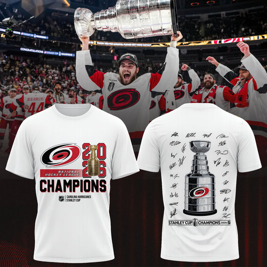 Carolina Hurricanes 2026 Hockey Champions Shirt - Carolina Hurricanes Championship Trophy Fan Tee