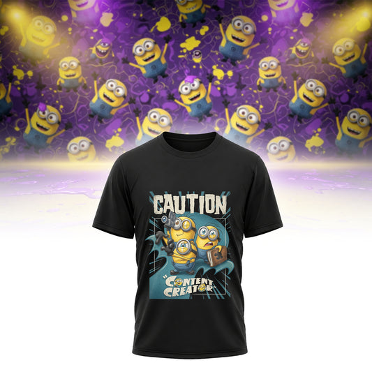 Caution Content Creator Minions T-Shirt