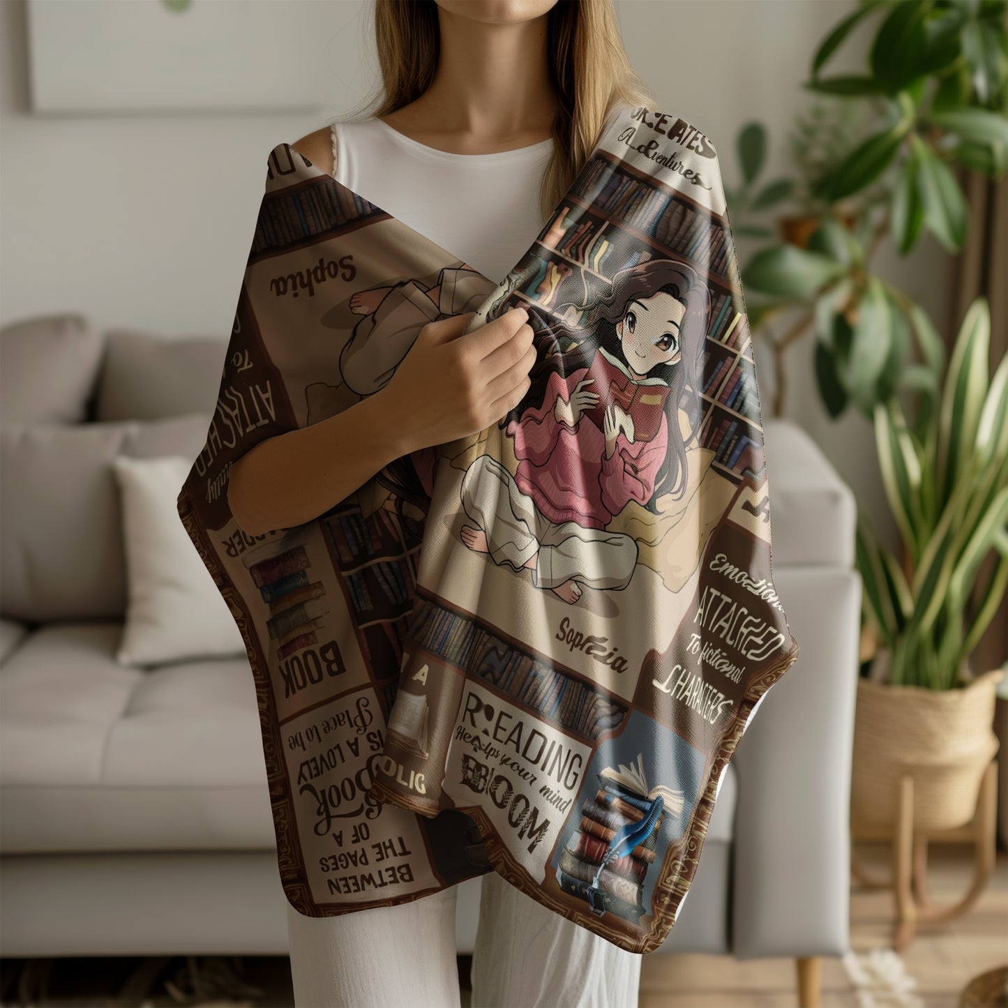 Personalized Book Lover Blanket with Name