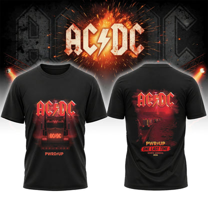 AC/DC PWR UP One Last Time North America 2026 Double-Sided Black Rock Tour T-Shirt