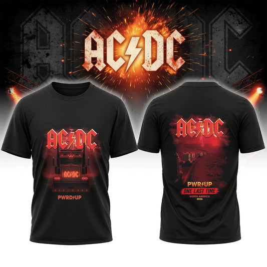 AC/DC PWR UP One Last Time North America 2026 Black Rock Tour T-Shirt