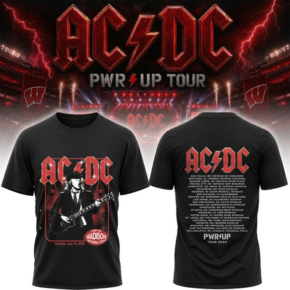 AC/DC Power Up Tour 2026 Madison Camp Randall Stadium Guitar Vintage T-Shirt