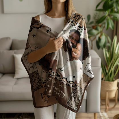 Personalized Couple Blanket with Custom Photo & Names