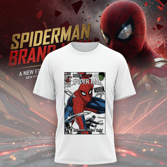 Vintage Spider Comic Cover Graphic T-Shirt – Retro Superhero Action Tee