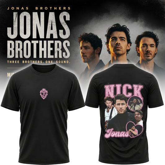 Nick Jonas Vintage Collage Shirt - Retro Jonas Brothers Graphic Tee