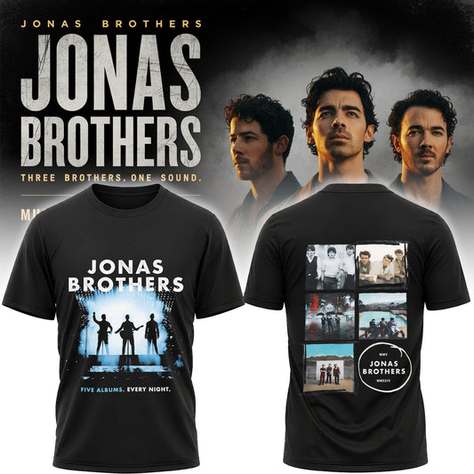 Jonas Brothers Five Albums Every Night Shirt - Jonas Brothers Tour Concert Fan Tee