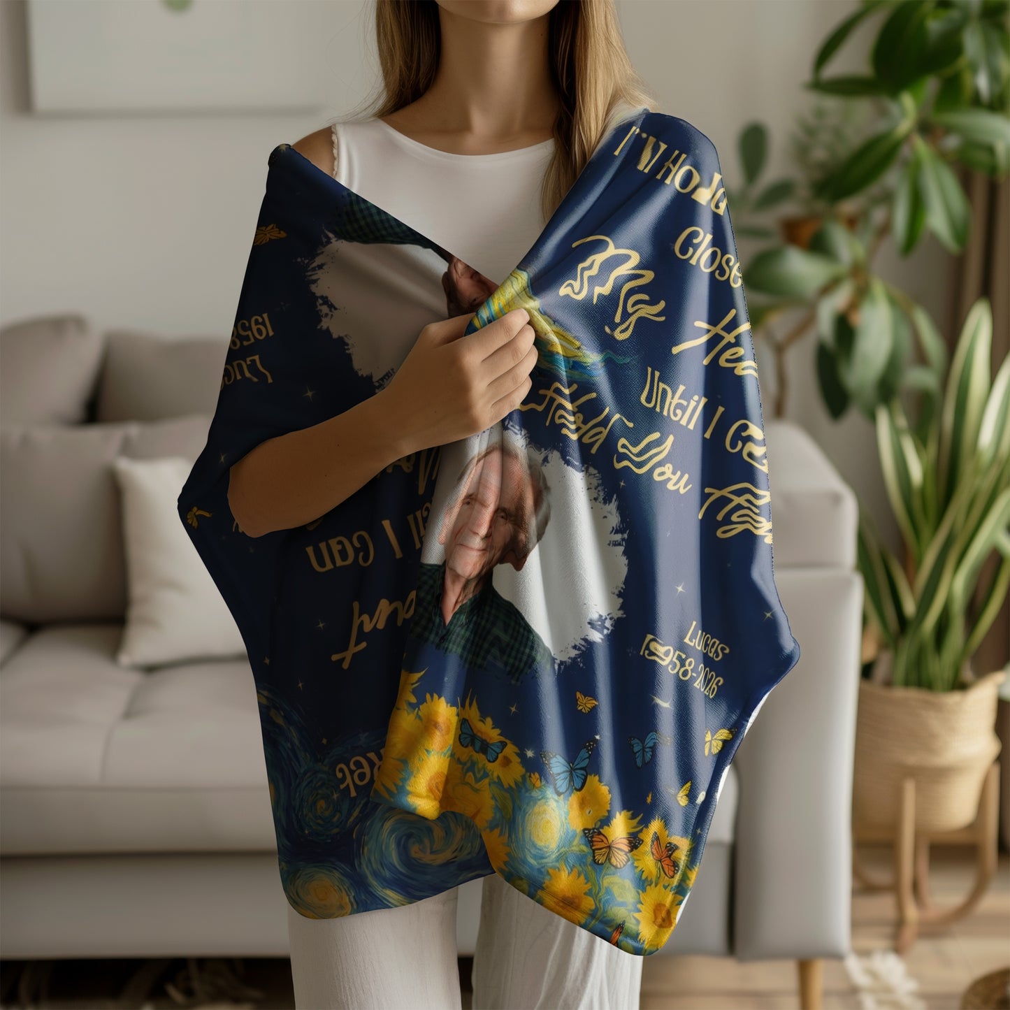Personalized Memorial Blanket with Photo & Name
