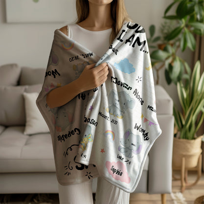 Personalized Christian Elephant Blanket for Girls