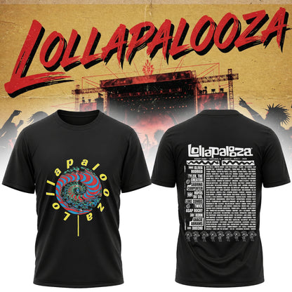 Lollapalooza 2025 Lineup Tour Shirt - Chicago Music Festival Graphic Tee