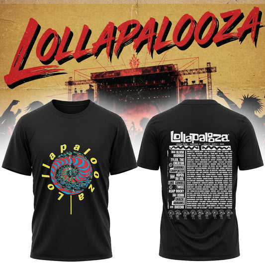 Lollapalooza 2025 Lineup Tour Shirt - Chicago Music Festival Graphic Tee