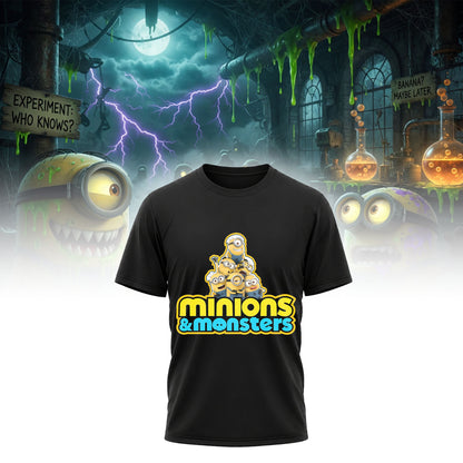 Minions & Monsters Shirt Funny Halloween Movie Fan Graphic Tee