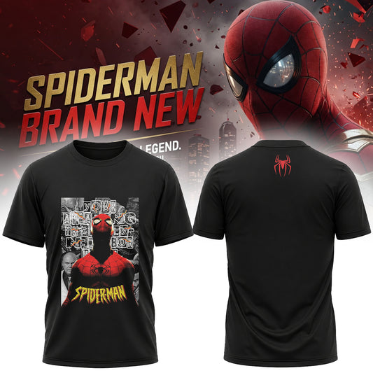 Spider Hero Front and Back Graphic T-Shirt – Vintage Comic Style Superhero Tee