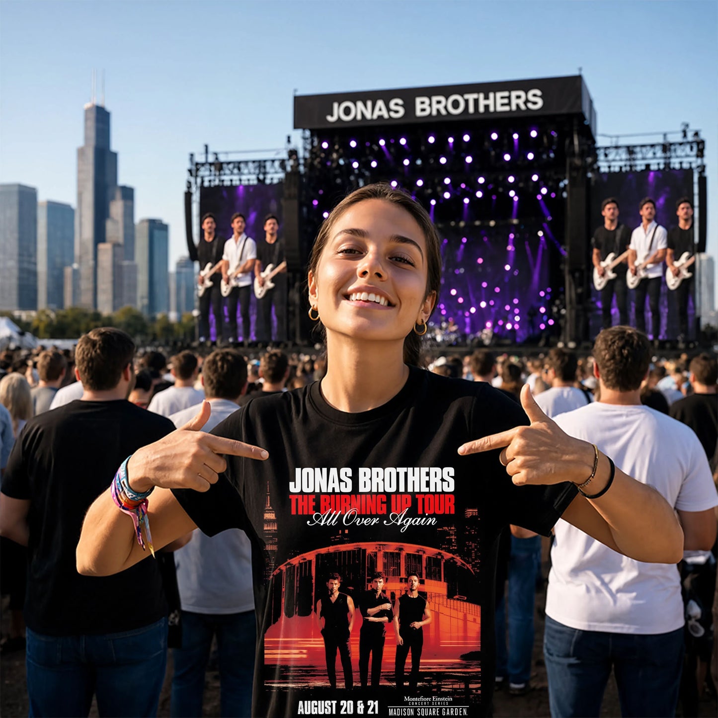 Jonas Brothers Burning Up Tour Shirt - Madison Square Garden Concert Tee