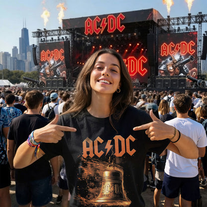 AC/DC Hells Bell PWR UP Europe Tour Black Concert T-Shirt