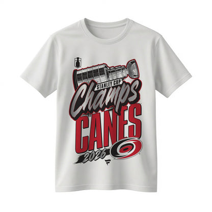 Carolina Hurricanes 2026 Stanley Cup Champions T-Shirt Double Sided Champs Canes 2-Time Stanley Cup Hockey Fan Tee