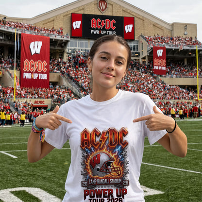 AC/DC Wisconsin Badgers Camp Randall Stadium Power Up Tour 2026 T-Shirt