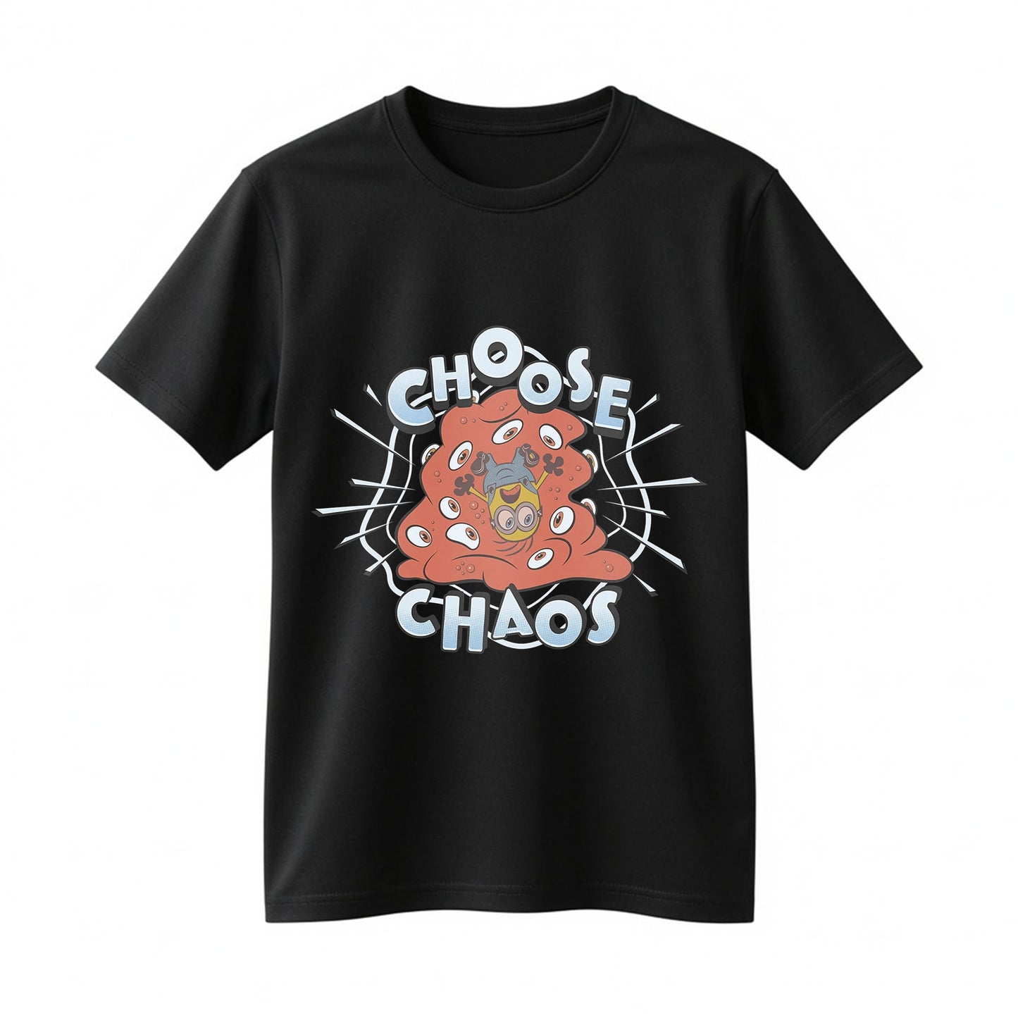 Choose Chaos Minions Monster Graphic T-Shirt Funny Animated Villain Tee