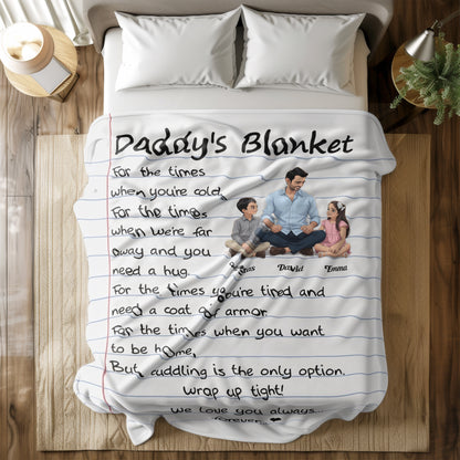 Personalized Daddy Blanket with Custom Photo & Names
