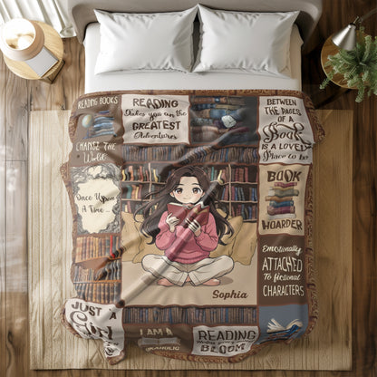 Personalized Book Lover Blanket with Name