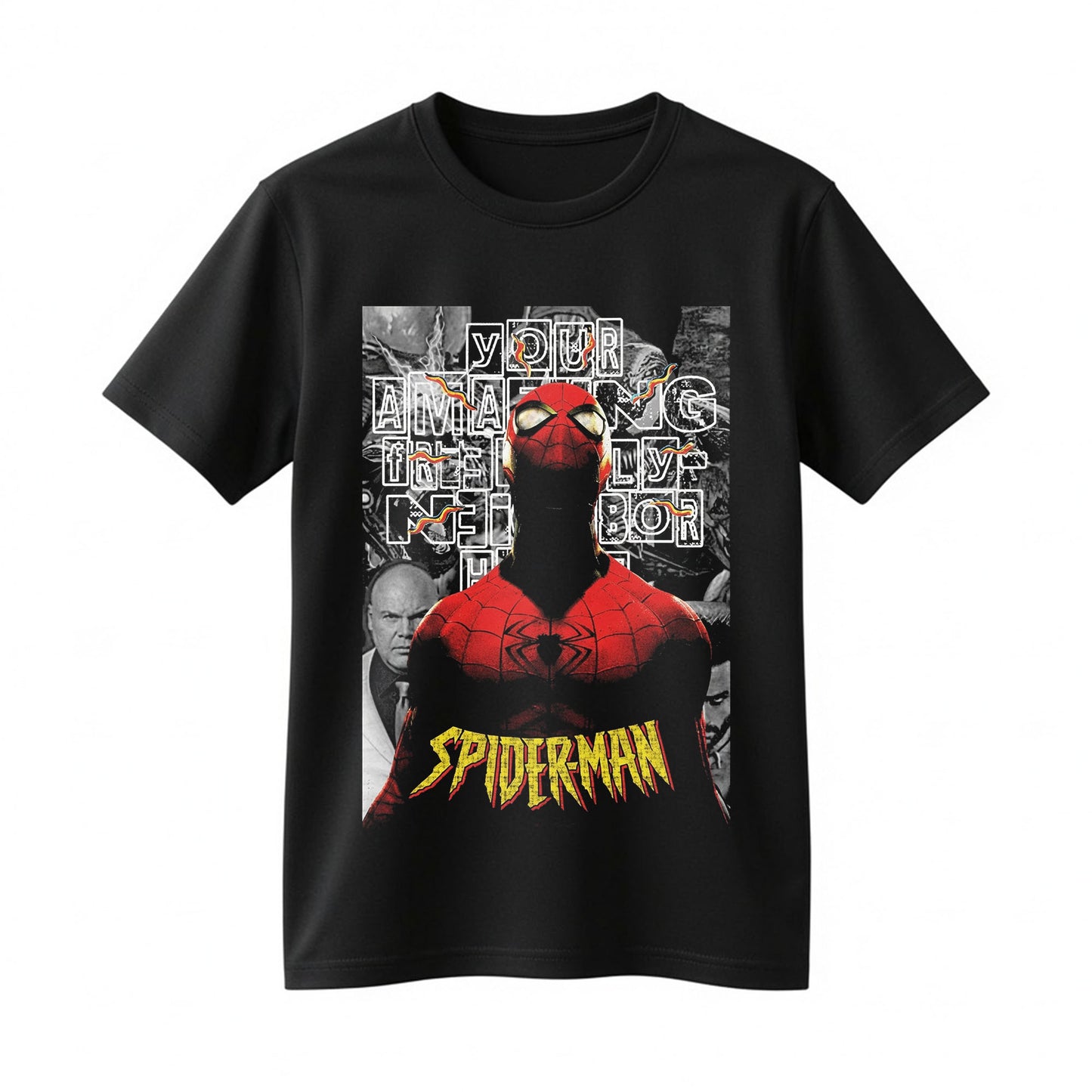 Spider Hero Front and Back Graphic T-Shirt – Vintage Comic Style Superhero Tee