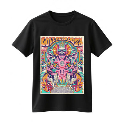 Lollapalooza 2026 Psychedelic Poster Art T-Shirt - Chicago Music Festival Tee
