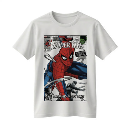 Vintage Spider Comic Cover Graphic T-Shirt – Retro Superhero Action Tee