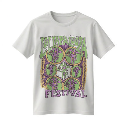 Lollapalooza Festival Graphic T-Shirt – Retro Psychedelic Art Chicago Concert Lineup Tee