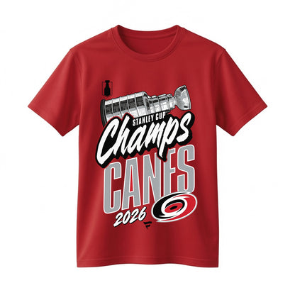 Carolina Hurricanes Stanley Cup Champions 2026 T-Shirt Raise the Cup Champs Canes Double Sided Hockey Fan Shirt