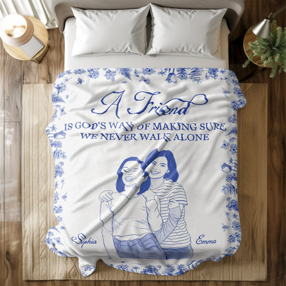 Personalized Best Friend Blanket with Custom Photo & Names