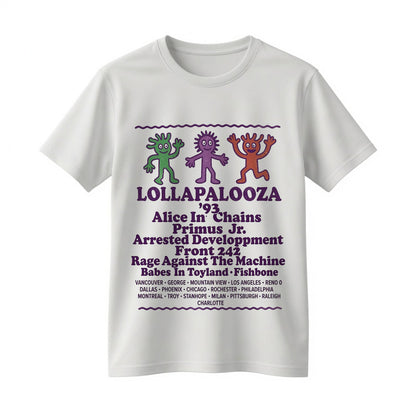 Vintage Lollapalooza 1993 Tour Shirt - Alice In Chains Primus Rage Against The Machine Tee
