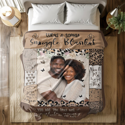 Personalized Couple Blanket with Custom Photo & Names