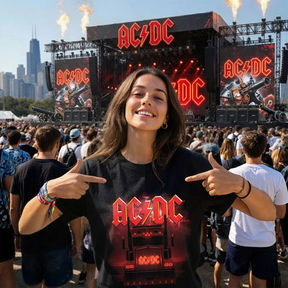 AC/DC PWR UP One Last Time North America 2026 Double-Sided Black Rock Tour T-Shirt