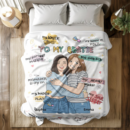 Personalized Bestie Blanket with Custom Photo & Names