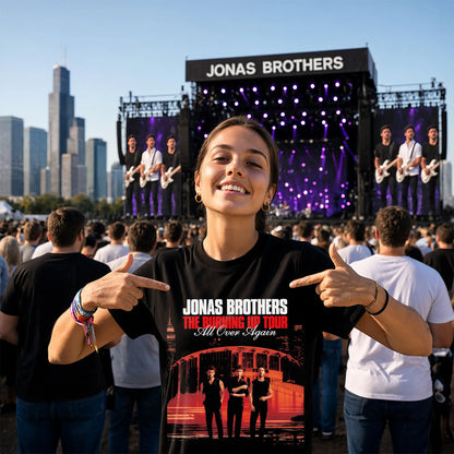 Jonas Brothers Burning Up Tour Shirt - All Over Again Concert Graphic Tee