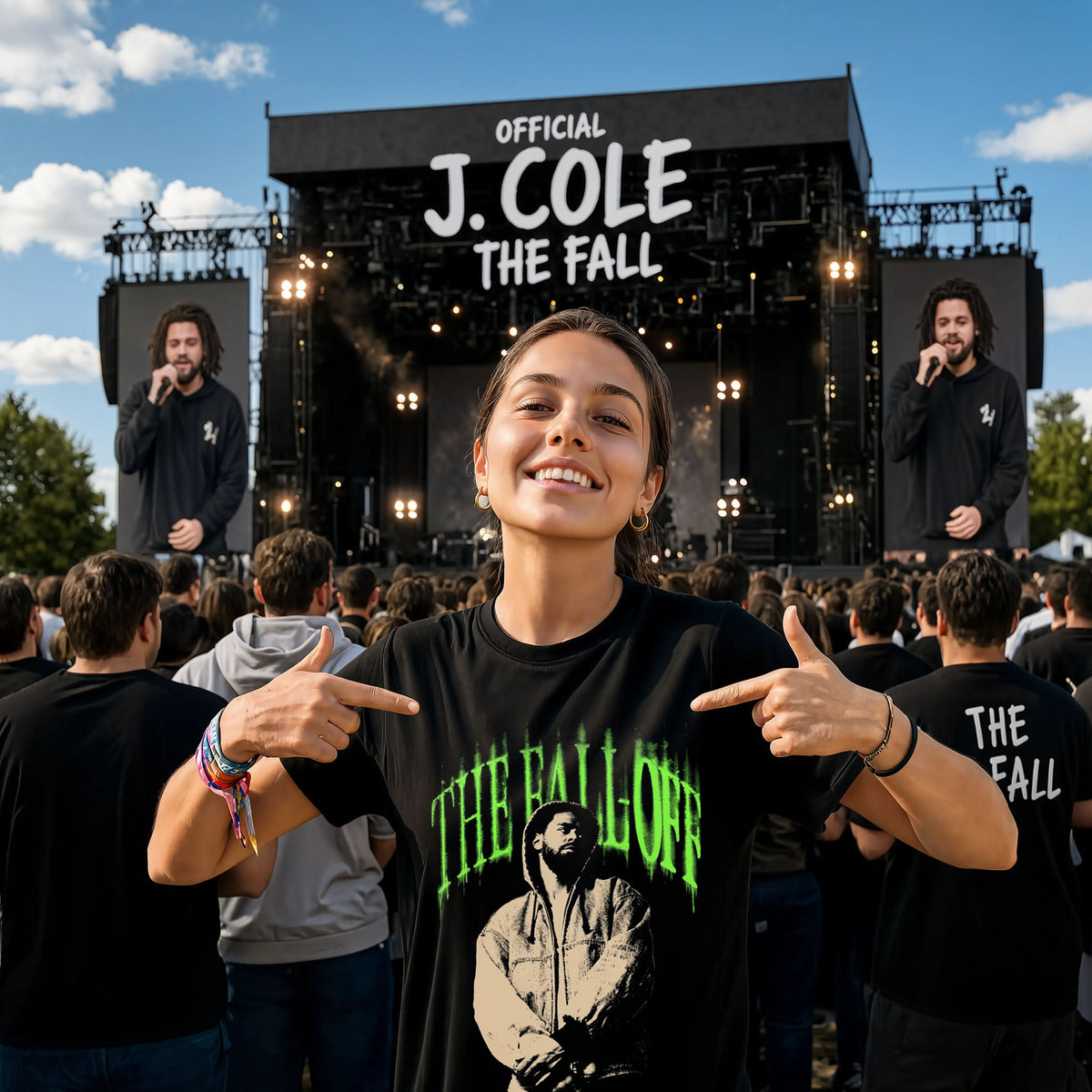 J. Cole The Fall Off World Tour 2026 Shirt - Neon Graphic Rap Concert Tee